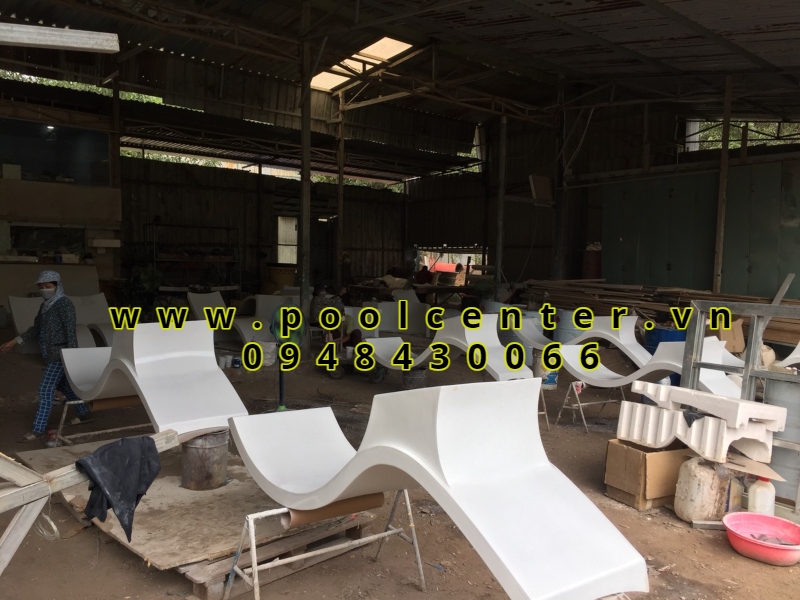 giường tắm nắng frp composite